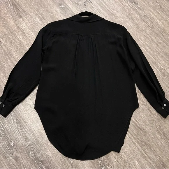 Babaton Aritzia Serge Blouse Black Sz XXS Cupro Fabric - Picture 2 of 10